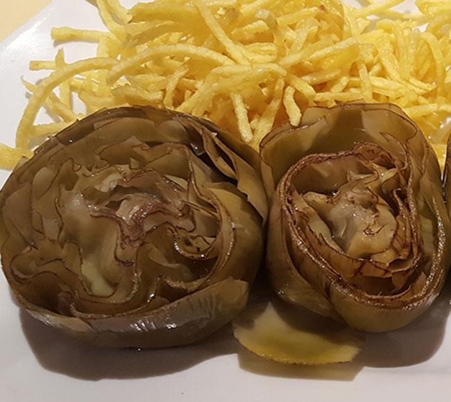 Alcachofas confitadas